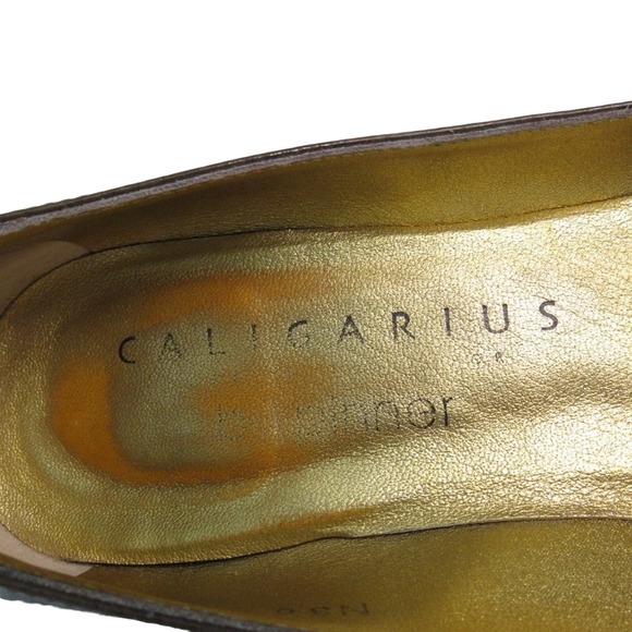 Bill Pinner Caligarius Brown Patent Leather Kitten Heel Pump - Size 7.5 B - Picture 5 of 13